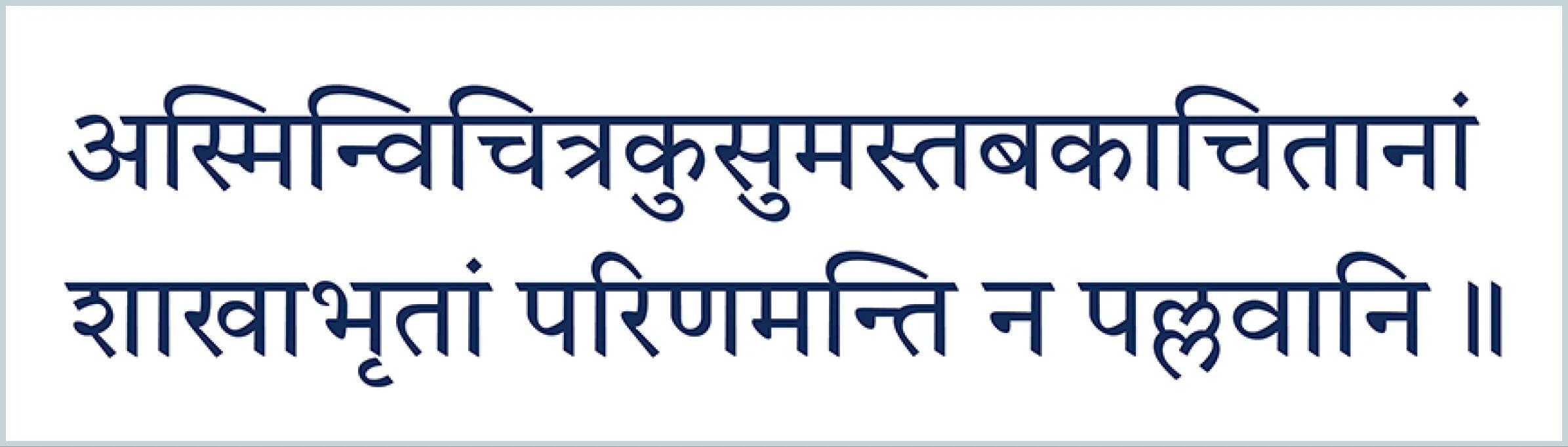 Two lines of Sanskrit poetry